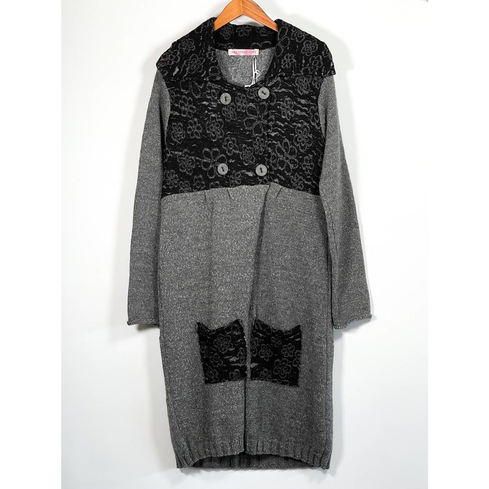 NWT Sweaterhouse Wool Mohair Blend Long Cardigan Sweater Sz M & L Made in Spain